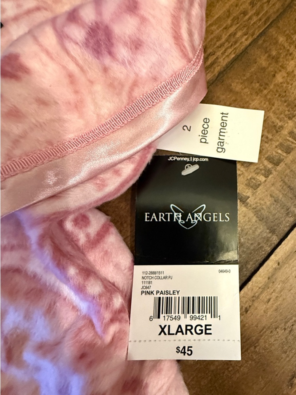 Earth Angels Pink Microfleece Pajama Set Top and Bottom XL - Picture 9 of 10